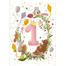 Első születésnap Pink üdvözlőkártya + boríték, J-MLG664301