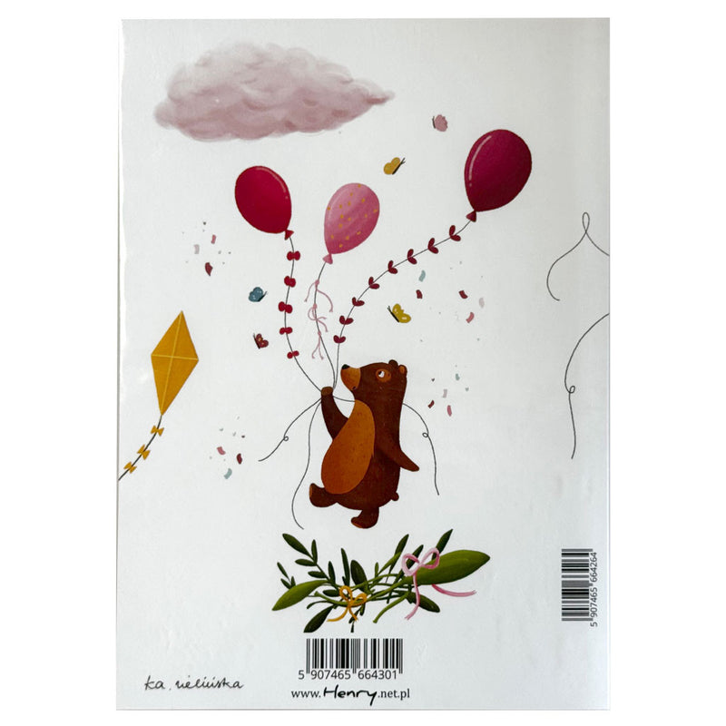 Első születésnap Pink üdvözlőkártya + boríték, J-MLG664301