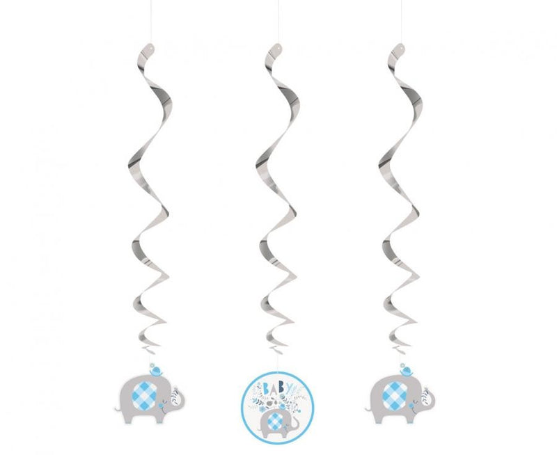 Kék elefánt Floral szalag dekoráció 3 db-os szett, J-MLG784028