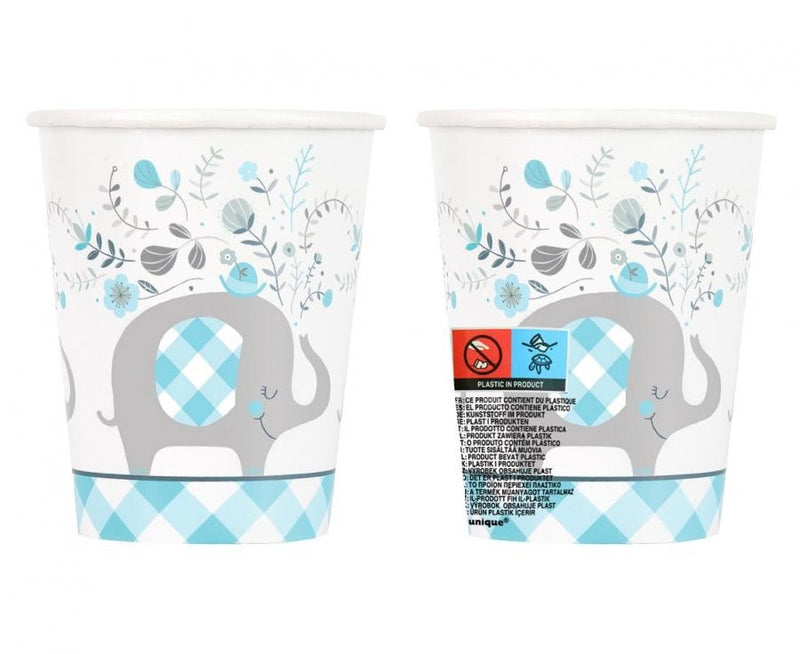 Kék Elefánt Floral papír pohár 8 db-os 266 ml, J-MLG822140