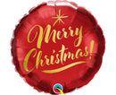 Merry Christmas, Karácsonyi fólia lufi 46 cm, J-MLG898447