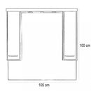 Nerva 105 cm-es tükrös felsőszekrény, Tükörfényes fehér színben