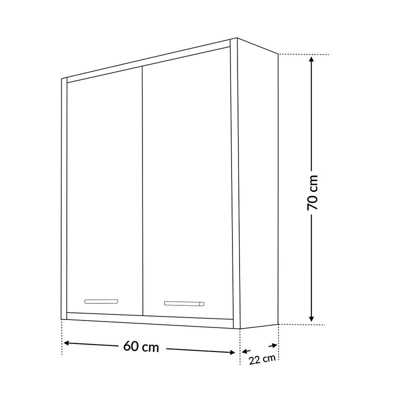 Nerva 60 fali szekrény 2 ajtóval, rauna szil
