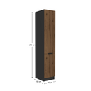 Magas szekrény, okapi dió/fekete, MENZO 40 DK-210 2F