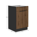 Alsó szekrény, okapi dió/fekete, MENZO 50 D 1F 1S BB