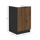 Mosogató szekrény, okapi dió/fekete, MENZO 50 ZL 1F BB