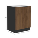 Alsó szekrény, okapi dió/fekete, MENZO 60 D 1F BB