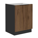 Alsó szekrény, okapi dió/fekete, MENZO 60 D 1F BB