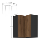 Felső sarokszekrény okapi dió/fekete, MENZO 60x60 GN-72 2F