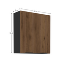 Felső szekrény, okapi dió/fekete, MENZO 80 G-90 2F