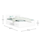 Ágykeret, 140x200, fehér, MICHIGAN NEW