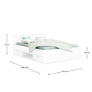 Ágykeret, 160x200, fehér, MICHIGAN NEW