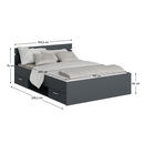 Ágykeret, 140x200, grafit, MICHIGAN NEW