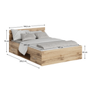 Ágykeret, 140x200, wotan tölgy, MICHIGAN NEW