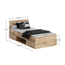 Ágykeret, 90x200, wotan tölgy, MICHIGAN NEW