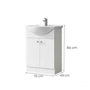 Neria Prime 75 komplett cube tükörrel magasfényű fehér