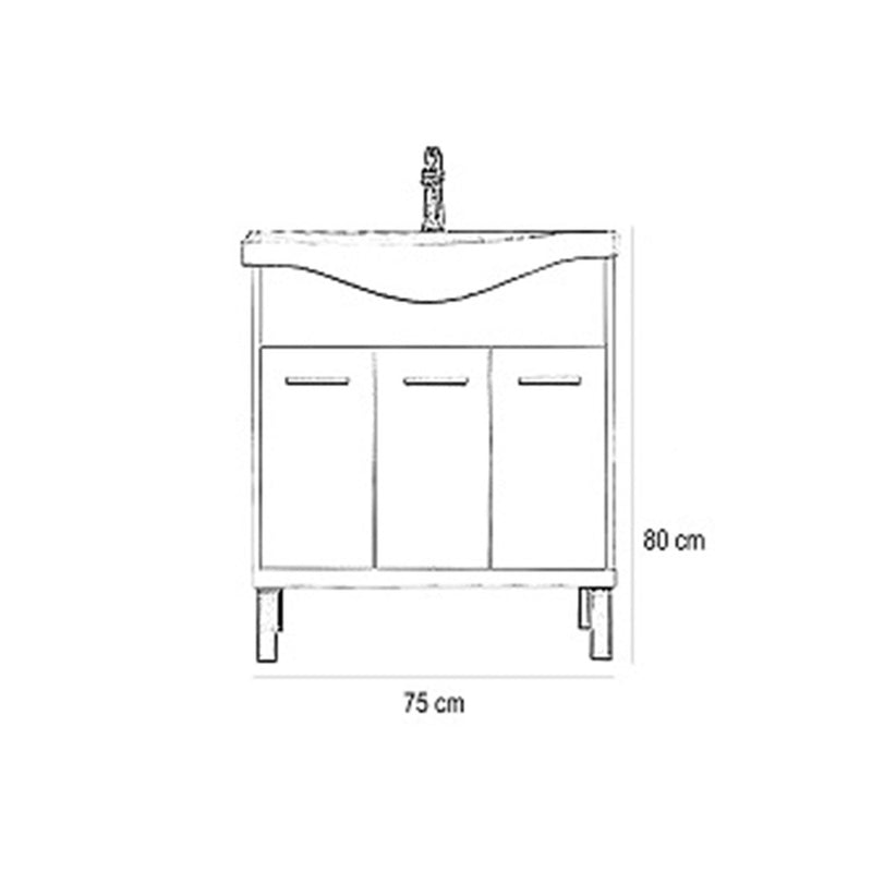 Nerva 75 komplett fürdőszobabútor, Sonoma tölgy
