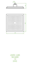 LAVEO LUKE zuhany (220x220 mm), ABS, fekete