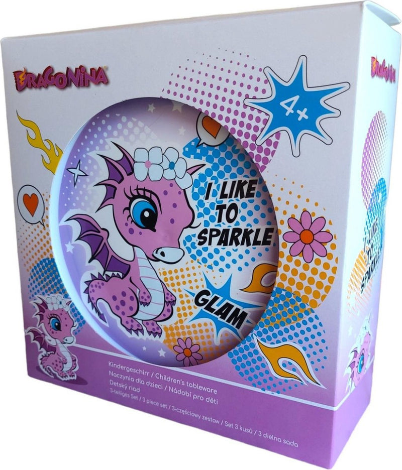 Dragon, Sárkány Glam étkészlet, micro műanyag szett Dobozban, J-NVT828119