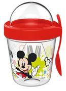 Disney Mickey pohár snack tartó fedéllel és kanállal 350 ml, J-NVT831133