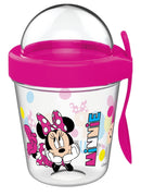 Disney Minnie pohár snack tartó fedéllel és kanállal 350 ml, J-NVT832031