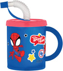 Pókember Spidey szívószálas bögre, műanyag 210 ml, J-NVT835551