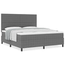 vidaXL Box Spring Ágy Matrac Szürke Super King Kordbársony Szövet
