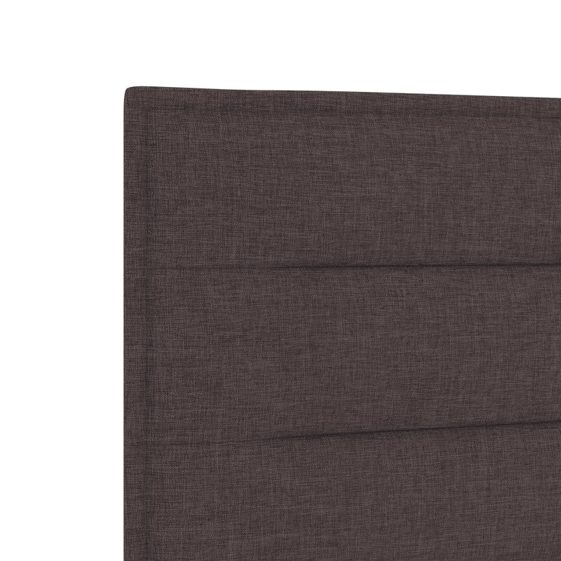 vidaXL LED fejtámla vonal dizájn sötétbarna 80 cm szövet