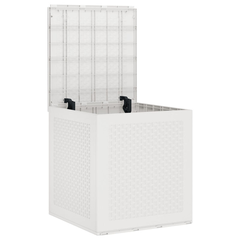 vidaXL Kert tároló láda Fehér 55x53x57 cm PP