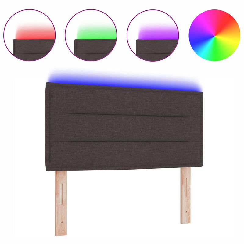 vidaXL LED fejtámla vonal dizájn sötétbarna 80 cm szövet
