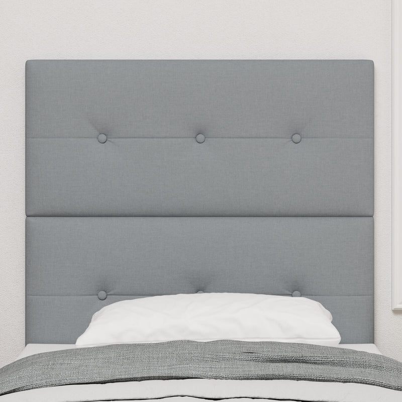 vidaXL Fejtámla Gombos Puffos Világosszürke 80 cm Szövet