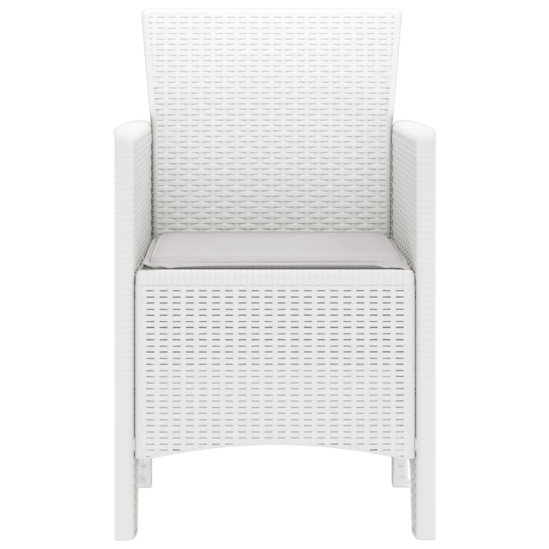 vidaXL Kerti Szék 4 db Fehér Rattan Standard Tartós Kültéri székek