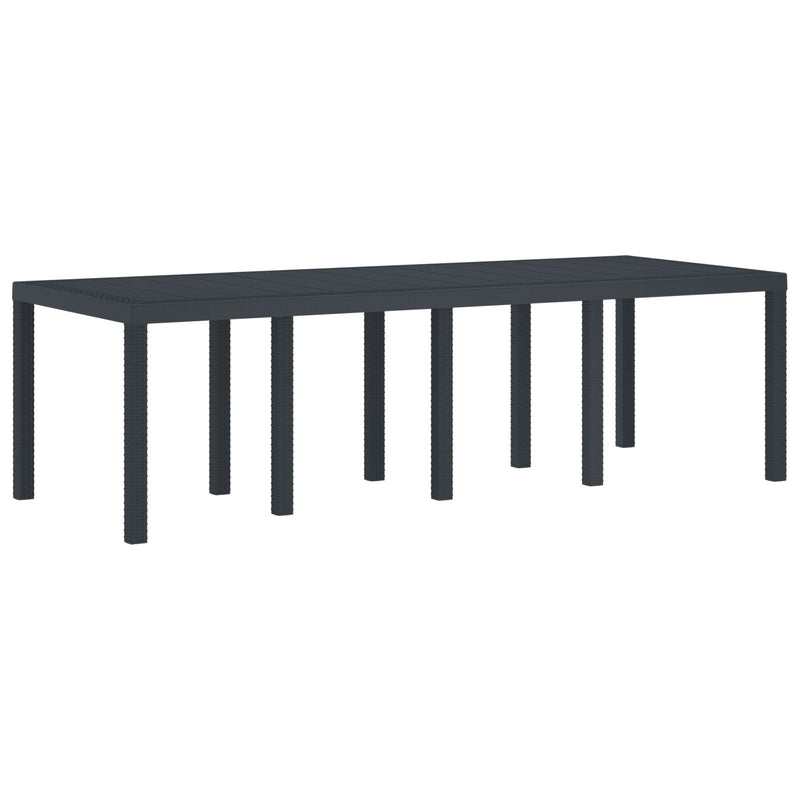 vidaXL Kerti Asztal Antracit 250x100x73 cm Poly Rattan