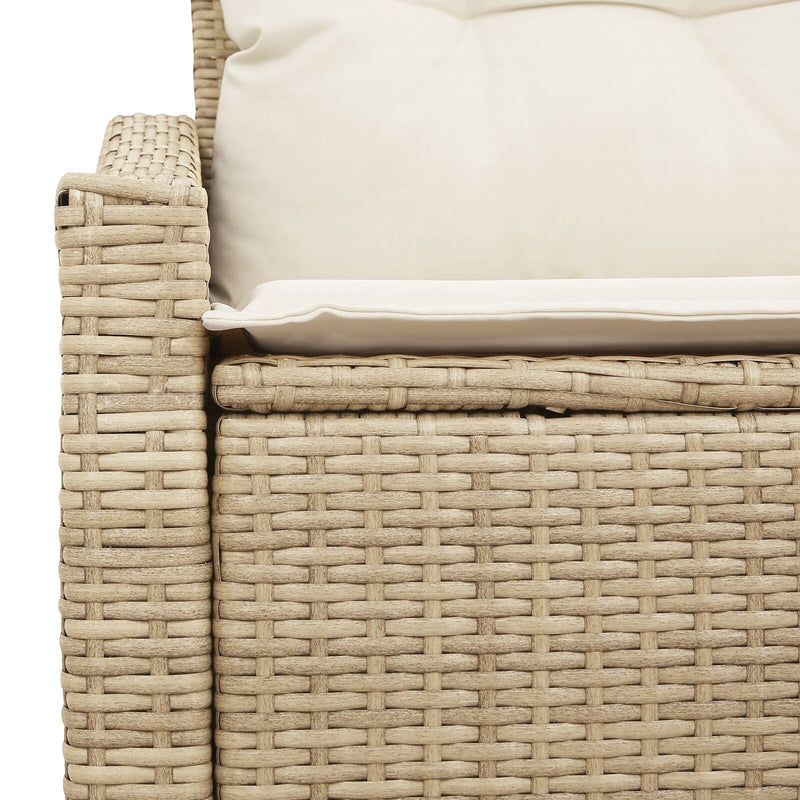 vidaXL 2-Fős Kerti Kanapé Párnákkal Bézs Poly Rattan