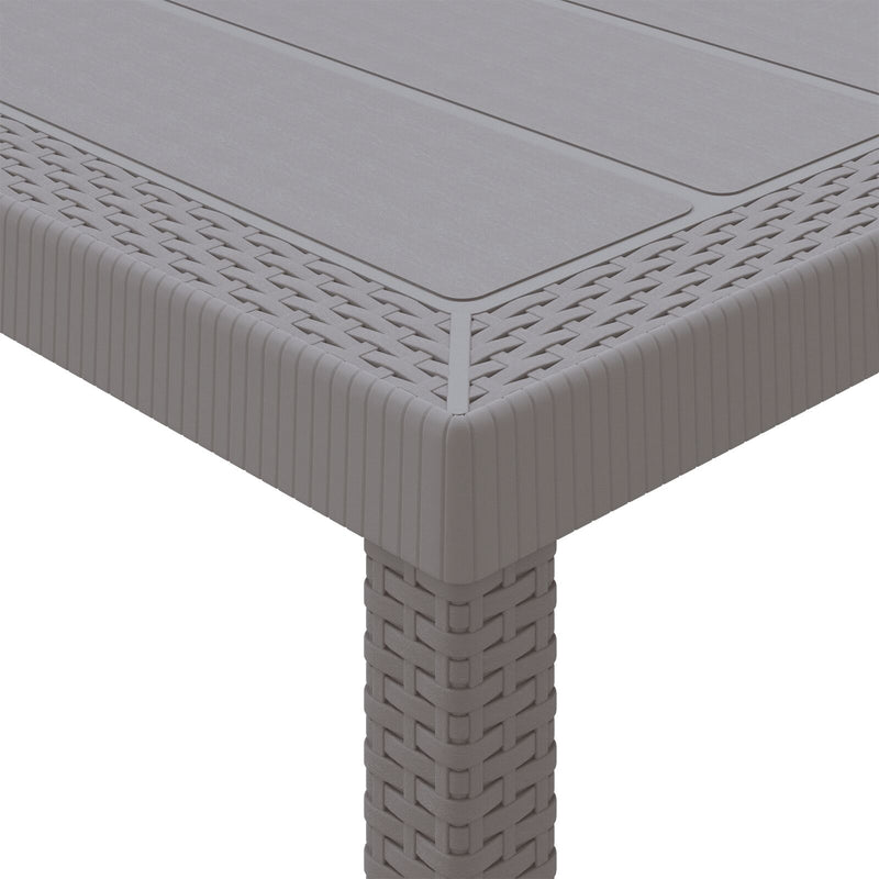 vidaXL 5 Részes Kerti Étkezőszett Párnákkal Világosszürke Poly Rattan