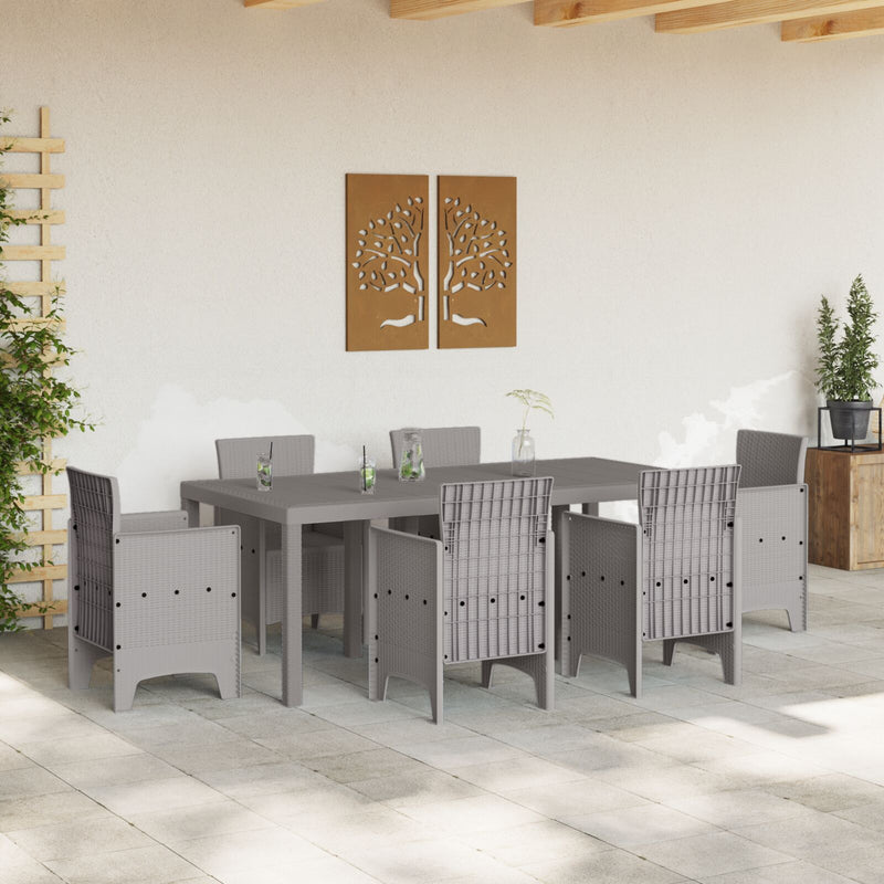 vidaXL Kerti Asztal Világosszürke 200x100x73 cm Polyrattan