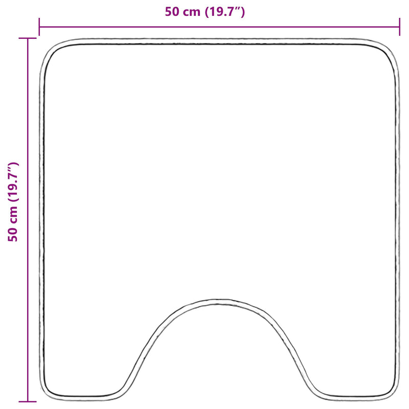 vidaXL U-alakú fürdőszőnyeg Krém 50x50 cm Poliészter Csúszásmentes