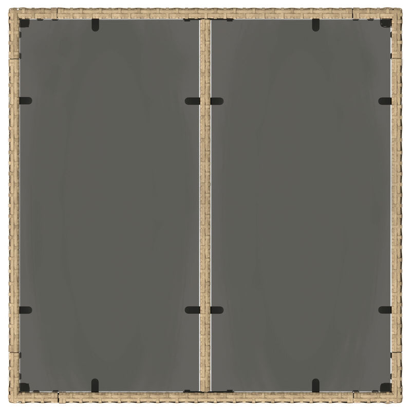 vidaXL 2 db Bézs Polirattan 90 x 90 x 75 cm UV-álló anyagok
