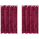 vidaXL Bársonyfuggönyök 2 db grommet függönnyel Burgundi vörös 175x140 cm