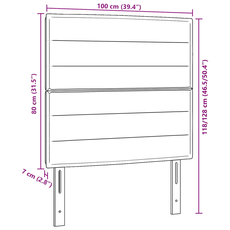 vidaXL Fekete Szövet Fejtámla 100 cm