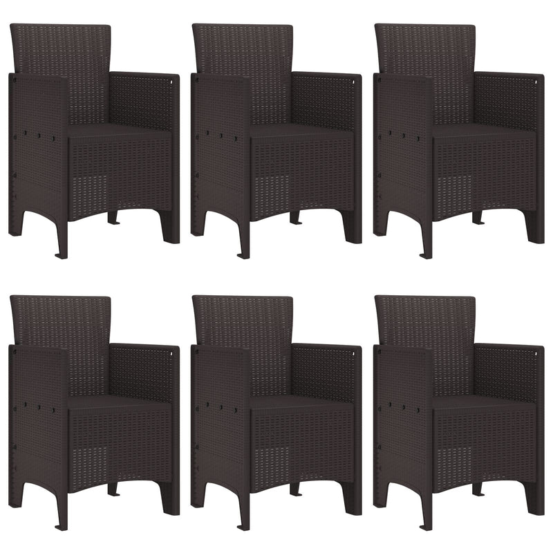 vidaXL 7 részes Kert Étkező Garnitúra Barna Poly Rattan