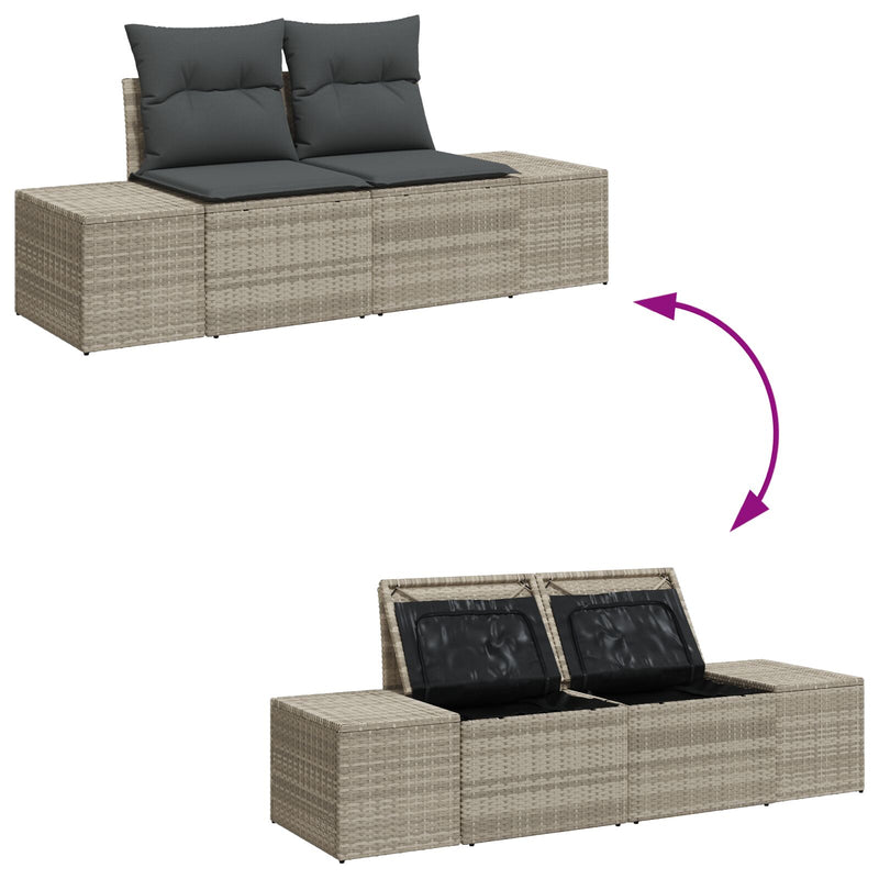 vidaXL Kerti Kanapé Szett 5 Db Világosszürke Rattan