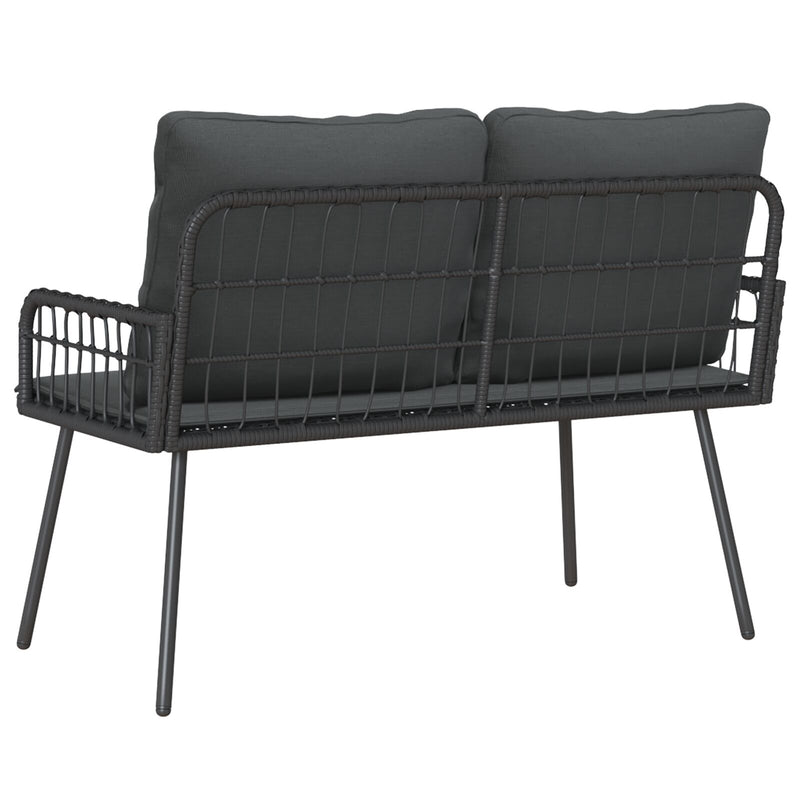 vidaXL Kerti Pad Fekete 114x64x78 cm Polirattan
