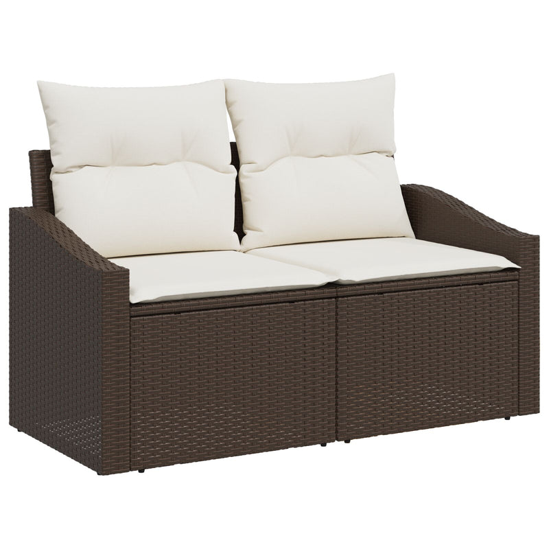 vidaXL Kerti Kanapé Szett 5 Részes Barna Rattan