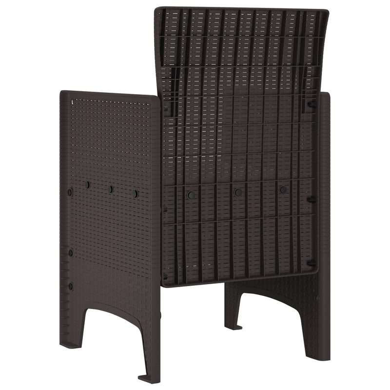 vidaXL Kerti székek párnákkal 4 db Barna Poly Rattan