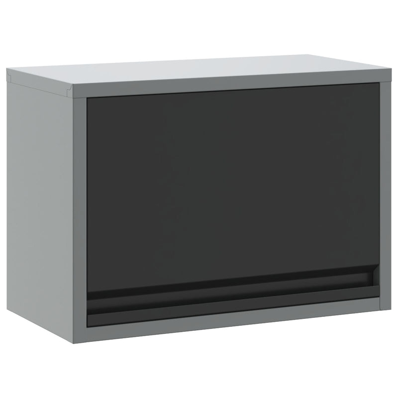 vidaXL Fali Szerszámszekrény Gázemelő Pokróccal Fekete 50x25x35 cm