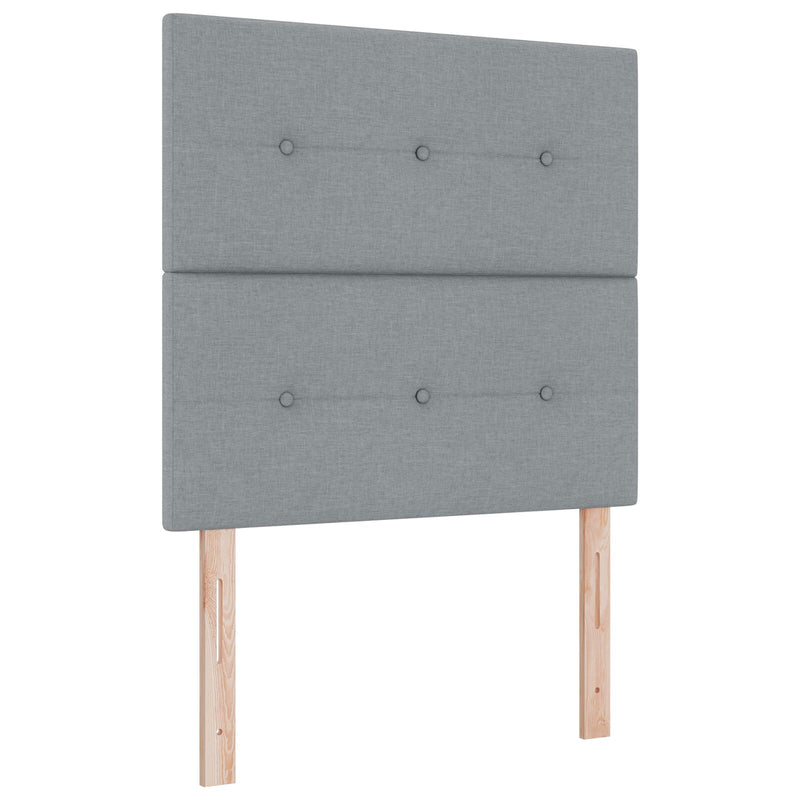 vidaXL Fejtámla Gombos Puffos Világosszürke 80 cm Szövet