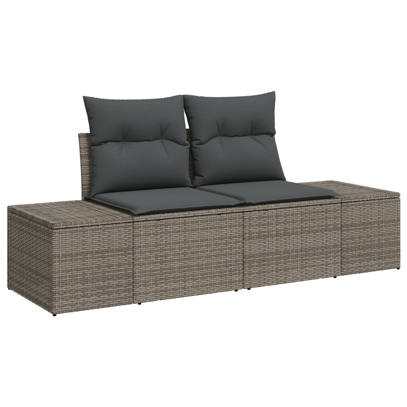 vidaXL Kerti Sofa Szett 6 Darabos Szürke Polirattan, Poliészter