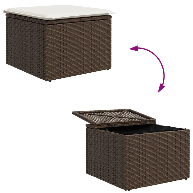 vidaXL Kerti Kanapé Szett 5 Részes Barna Rattan