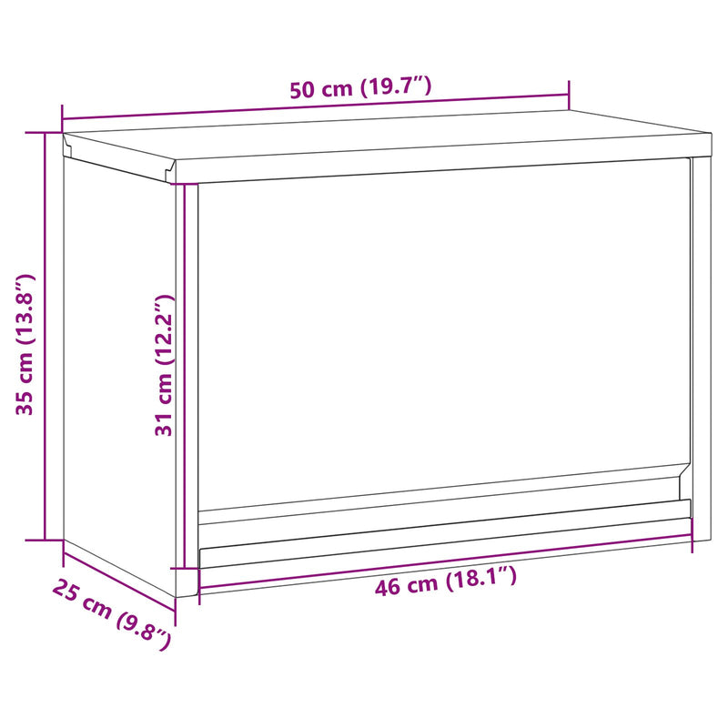 vidaXL Fali Szerszámszekrény Gázemelő Pokróccal Fekete 50x25x35 cm